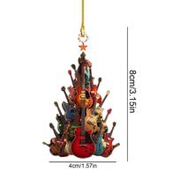 Rock Around the Guitar Christmas Tree Ornament Guitar Musical Instrument Ornament Wood Acoustic Guitar Musical Christmas