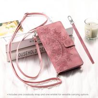 For Samsung Galaxy A56 A36 A16 A55 A35 A25 A15 A54 A34 A73 A53 A33 Wallet case with Zipper Credit Card Holder & Shoulder Straps For Galaxy A42 5G