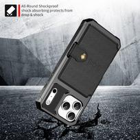For iPhone 17/Air/16/15/14 Pro Max Case with Card Holder, Compatible with Magnetic Car Mount, Heavy Duty Shockproof Wallet Cover iPhone 14 rožinio aukso spalvos