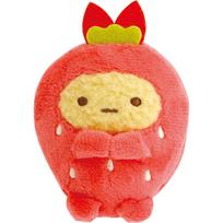 San-X Sumikkogurashi  Fruit Parlor  Palm-sized Plush Toy Set: Fried Shrimp Tail (Strawberry) & Tempura Shrimp Tail (Strawberry) MV46601 Approx. 60 x