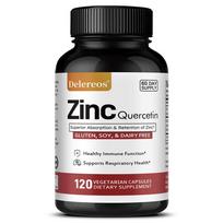 Zinc 22 Mg Dietary Supplement, With Quercetin, 120 Vegetable Capsules Per Bottle 120 Capsules
