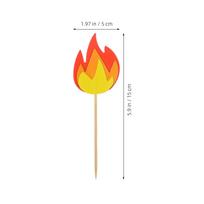 50Pcs Fireman Theme Cupcake Toppers Flame Shaped Cake Picks Birthday Party Decorations Dessert Cake Inserted Decor Supplies