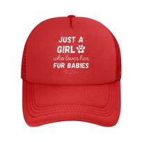 Just A Girl Fur Babies Pet Lover  Mesh Baseball Cap Hip Hop Adjustable