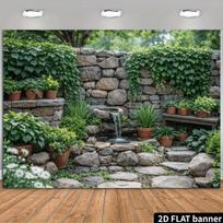 2D Lush Green Backyard Garden Backdrop Photography Background 47.2x31.5inch/120*80cm