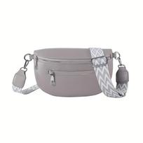 Women Retro Belt Bag Casual Bum Bag with Multi Pockets Polyester Lining Zipper Closure Solid Color Chest Bags for Travel Outdoor pilka spalva