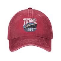 Vintage Titanic  Ship Icebergs History Baseball Caps Unisex Distressed Washed Snapback Hat  Outdoor Summer  Gift Hats Cap One Size