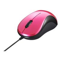 Buffalo BUFFALO Wired BlueLED Silent 3-Button Mouse Pink BSMBU108PK