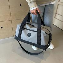 Women's Large Capacity Travel Bags Stitching Line Soft High Quality Casual Monochromatic Zipper Oxford