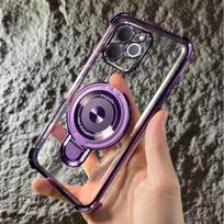 for OPPO Reno15 Reno14 FS 5G 15 Pro Max Transparent Electroplated Magnetic Wireless Charging Cover for Reno15 Reno14 F 4G Funda OPPO Reno15 Pro Max violetinė