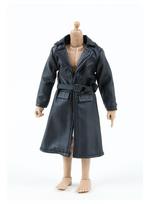 [TOYBARJAPAN] 112 Scale Action Figure Body Compatible with LELEDESIGN Romankey and other body types. Men's Fashion Black Mid-Length Leather-Look