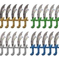 Metallic Pirate Swords (20 pieces total, 5 of each design) - Large Capacity for Festivals, Fairs, Children's Parties, Events, and Commercial Use.