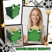 3D Printed Popcorn Bucket Container with Frog Design Durable Plastic Material Suitable for Home Theater Snack Storage and Serving One Size