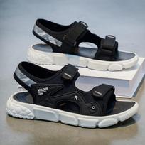 Summer Men's Trendy Velcro Beach & Water Shoes - Non-slip Soft Sole, Wear-resistant Driving Sandals 40