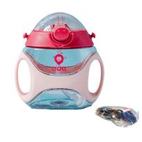 Vibrant Colors Loveduoqi Children's Straw Cup With Handle Unbreakable And Non-choking Cartoon Style raudona