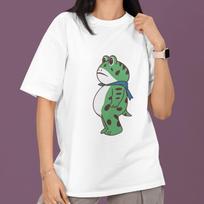 Portland Frog T-Shirt Funny Cartoon Frog Side View Graphic Tee Unisex Casual Top L