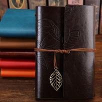 Loose leaf Binder Sketchbook Kraft Vintage Notebook Paper Replaceable PU Leather Spiral Note Book Coffee-Small