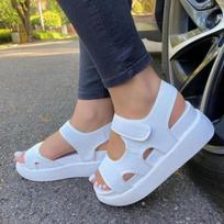 Open Toe Wedge Heel Women Casual Sandals Comfortable Outdoor Walking Sneaker Sandals for Ladies 36 balta