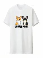 Corgi Mom T Shirt Fawn And Black Tri Color Corgis Lover Dog Cute Life Apparel Vintage Washed Homme Soft Top For Everyday Wear S