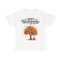 Happy Thanksgiving Tree Unisex Tee, Autumn  Children's T-shirt, Holiday Apparel, Fall Fashion 140