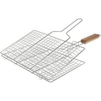 Grille de cuisson - KALANKA - Réf. 001088 - 34x22 cm - 3 compartiments - Poignées en acacia