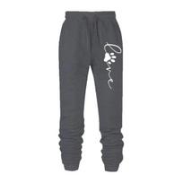 Women Sport Pants Cat Paw Drawstring Print Elastic Waist Ankle-banded Loose Solid Color Soft Breathable Lady Jogging Exercise Long Trousers S