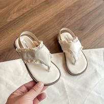 Girls' Fashionable Lace Trim Open-toe Thong Sandals - Summer Soft Sole Flip-flops for Kids 2026 24