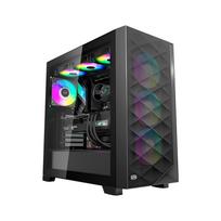 PCCOOLER CPS C3D510 ARGB PC Case, ATX Mid-Tower, Black, Highly Ventilated Mesh Metal Front Panel, Airflow E-ATXM-ATXITX Mid-Tower PC Case, Equipped