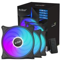 PCCOOLER FX120 3-in-1 ARGB PC Fans, 120mm each, 1850RPM, 52.79CFM FDB, Computer Case Fans, ARGB, 5V-3pin PWM, Quiet Cooling, 18dB(A), for Case CPU
