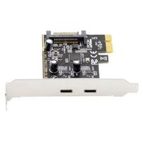 5Gbps USB 3.1 Gen1 Dual Type-C to USB-C Female to PCI-E Express 1x Card Adapter with ASM1042 Chipset and Low Profile Bracket