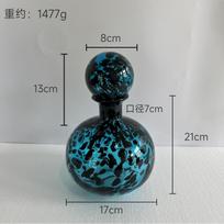 Glass Vase  Colorful Transparent Leopard Print Terrarium Flower Arrangement Accessories Glass Bottle with Lid Home Decoration