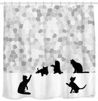 Cats and Dogs Shower Curtain Raining Cartoon Corgi Cute Animal Hilarious Pet Playing Water Polyester Waterproof Bathroom Curtain (as the picture,90X180cm)