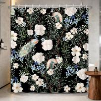 Boho Shower Curtain  - Celestial Moon & Botanical Vine Print Waterproof Bathroom Curtain with Rust-Proof Hooks Included,Bohemian (as the picture,W90xH180cm-35x70in)