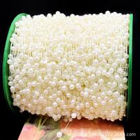 Gold Fishing Line Pearl Chain for DIY Butterfly Ribbon & Bride Veil Decoration, 3-4mm 60m/Roll