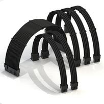 LINKUP - AVA 50cm PSU Cable Extension with Sleeve, Custom Mod PC Power Supply, Braided with Comb, Compatible with RTX3090, 6-Pack  1x 24P  2x 8P