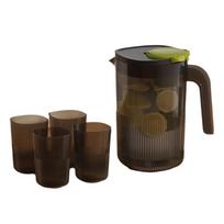 Large Capacity Infused Water Pitcher Transparent Water Jug Food Grade Cold Kettle  Living Room juoda žalia spalva