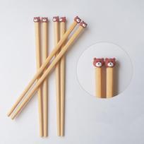 Cute Animals Long Chopstick Elk Bear Panda Wooden Sushi Noodle Chopsticks Reusable Tableware Baby Training Chopsticks