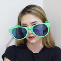 Trendy Masquerade Party Decoration Supplies Large Frame Glow Glasses Shades Square Glasses Big Glasses žalia