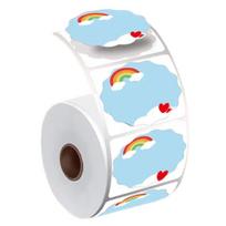 140/230Pcs Waterproof Blank Label Sticker Rainbow Self-Adhesive Thermal Paper  Shipping Labels Blue Flower Shape