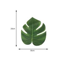12pcs Hawaii Artificial Palm & Turtle Back Leaf - Jungle Beach Theme Party Flower Arrangement Cup Mat Accessories