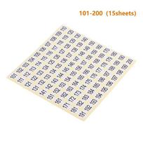 15 Sheets Nail Polish Number Stickers 1-200 Gel Varnish Label for Glue Bottle Lipstick Nails Tip Display Manicure Tool