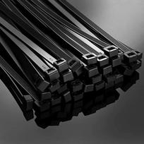 100pcs Black Cable Ties High Tensile Strength Uv Resistant Self Locking for Home Office Cord Management Cable Tie (as the picture,3X200x2.5mm)