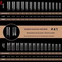 140/280Pcs Dual Nail Forms Sandwich Set Top Bottom Mold Long Square Almond Nail Art Extensions Manicure Tool