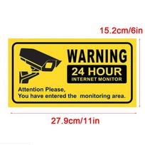 10pcs CCTV Security Camera Warning Car Stickers 24 Hour Video Surveillance Sign Auto Adhesive Safety Decals for Vehicle