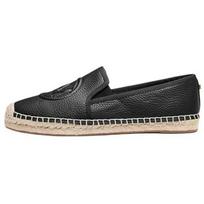 Michael Kors Hastings Slip-On Round Toe Espadrille Fisherman Shoes Women shoes Black 49R5HTFP1L0001 35.5