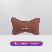 Leather Car Seat Headrest Memory Foam Comfort Neck Pillow Auto Interiors For Tesla Model 3 Y S X Cybertruck Roadster Coil Bonina
