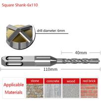 Concrete Drill Bit Cross Drill Bit For Drilling Projects Wood Tile Drilling 110mm Length Cement Drilling High-quality Materials