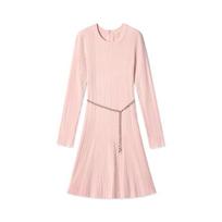 Michael Kors Fw24 Solid Color Round Neck Loose Long Sleeve Dress Women dresses Pink MS5830Y33D-696 XS