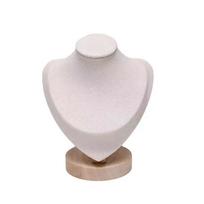 Solid Wood Velvet Jewelry Display Stand for Necklaces and Pendants