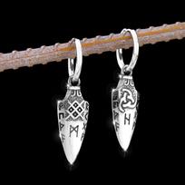 Retro Viking Style Dart Pendant Men's Earrings