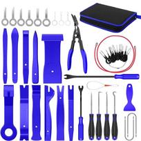 New Car Trim Removal Tool Universal Auto Door Panel Audio Removal Tool Kit Fastener Remover With Clip Pry Disassembly Tool Set Blue 43 Pcs